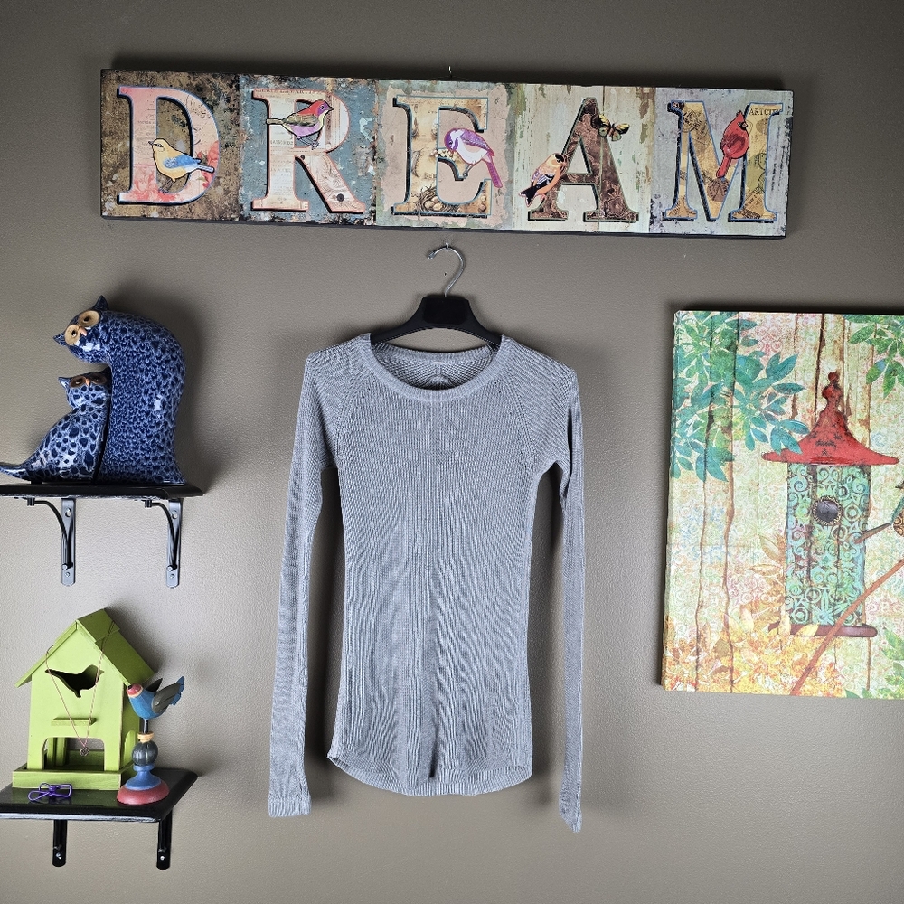 Lululemon Cabin Yogi Cozy Cashmere Blend Gray Tunic Long Sleeve Sweater